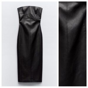 Zara Black Faux Leather Dress